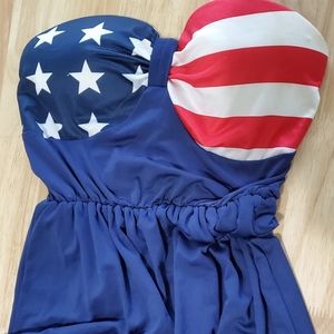 4th of July Patortic Vibes Flag Maxi Dress Medium Sexy!